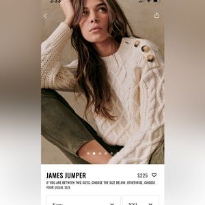 Sezane James jumper size xxs in ecru